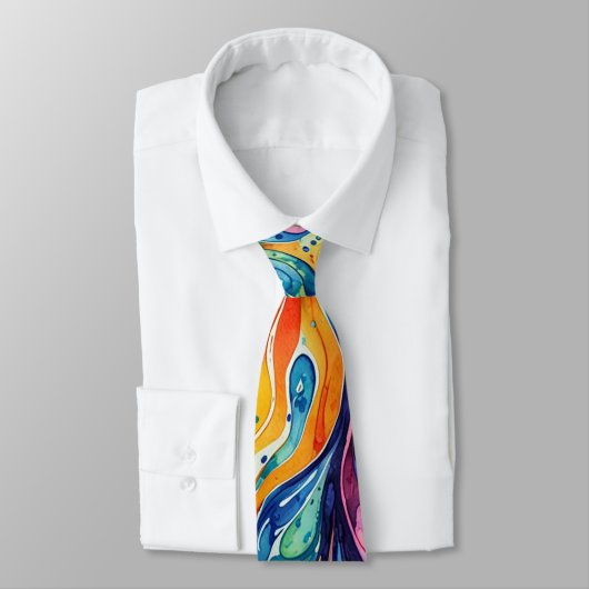 motif Abstrait 1196 avec art fluide - Cravate masc (Attaché)