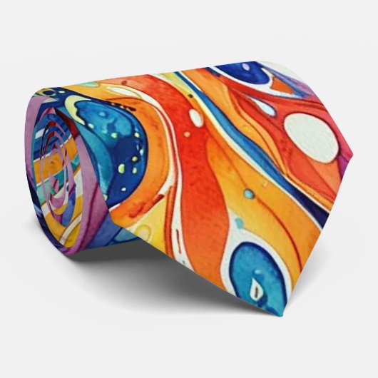 motif Abstrait 1196 avec art fluide - Cravate masc (Roulé)