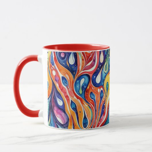 motif Abstrait 1196 avec art fluide - Mug (Gauche)