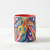 motif Abstrait 1196 avec art fluide - Mug (Centre)