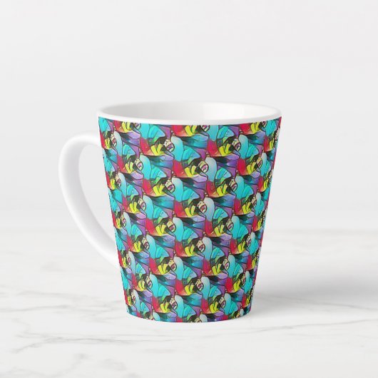 motif Abstrait 1208 - Latte Mug (Angle gauche)