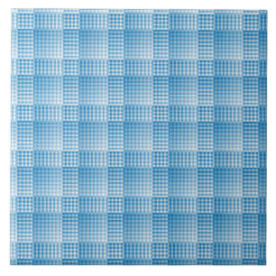 Motif abstrait à carreaux bleus et blancs