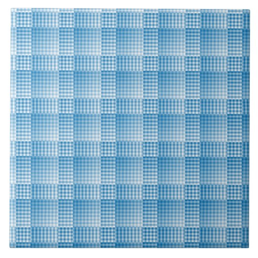 Motif abstrait à carreaux bleus et blancs (Devant)
