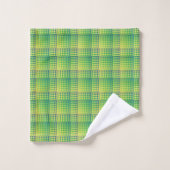 Motif abstrait à carreaux vert bleu (Gant de toilette)