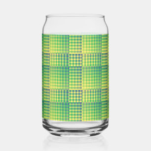 Motif abstrait à carreaux verts et bleus