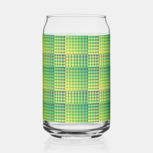 Motif abstrait à carreaux verts et bleus (Droite)