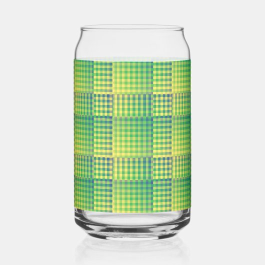 Motif abstrait à carreaux verts et bleus (Gauche)