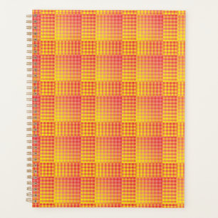 Motif Abstrait à Damier Rouge Jaune