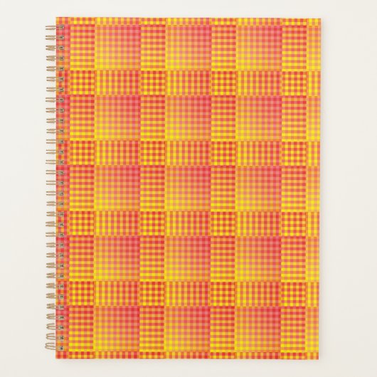 Motif Abstrait à Damier Rouge Jaune (Devant)