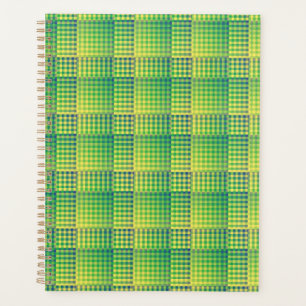 Motif Abstrait à Damier Vert Bleu