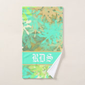 Motif Abstrait à feuilles vertes (Serviette à main)
