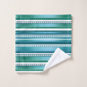 Motif Abstrait à rayures bleu turquoise (Gant de toilette)