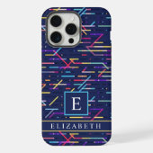 Motif Abstrait bleu bleu marine personnalisé (Verso)