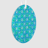 motif Abstrait - Bleu, Jade vert & Blanc (devant)