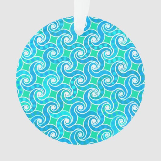 motif Abstrait - Bleu, Jade vert & Blanc (devant)