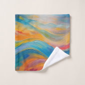 Motif Abstrait bleu jaune tendance (Gant de toilette)