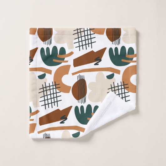 Motif Abstrait Bohème Propre | Minimalisme Moderne (Gant de toilette)