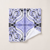 Motif Abstrait Bouclé Blanc Noir Violet (Gant de toilette)