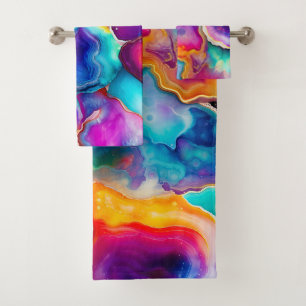 Motif abstrait coloré de géode en agate arc-en-cie