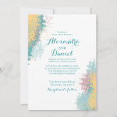 motif Abstrait coloré. Faire-part de mariage (Devant)