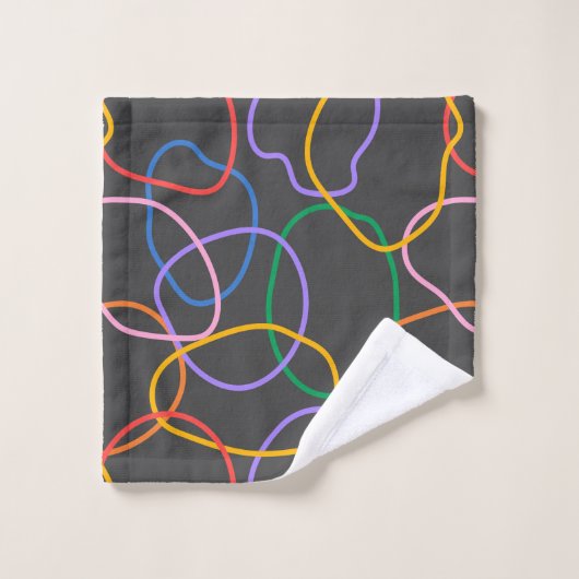 Motif Abstrait coloré Wavy Lines (Gant de toilette)