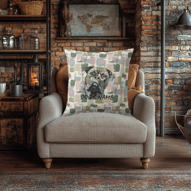 Motif Abstrait Coussin Cane Corso personnalisé (Créateur téléchargé)