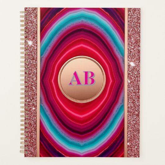 Motif Abstrait d'Agate Vibrant avec Paillettes (Devant)