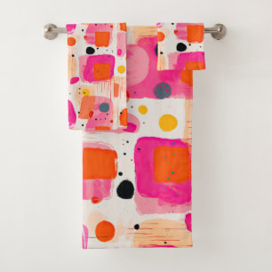 Motif Abstrait de blocs de couleur rose au milieu