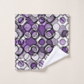 Motif abstrait de cercles violets, gris et noirs (Gant de toilette)