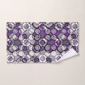 Motif abstrait de cercles violets, gris et noirs (Serviette à main)