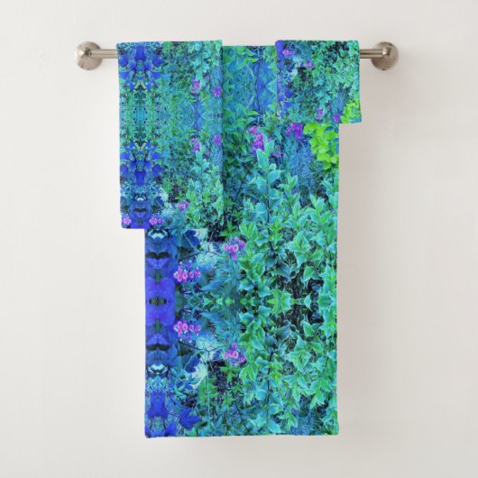 Motif Abstrait de Feuillage Chartreuse et Bleu (En situation)