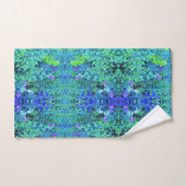 Motif Abstrait de Feuillage Chartreuse et Bleu (Serviette à main)