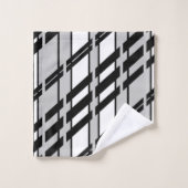 Motif Abstrait de ligne Skyline Black (Gant de toilette)