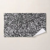 Motif Abstrait de lignes noir et blanc (Serviette à main)