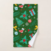 Motif Abstrait de Noël vert (Serviette à main)