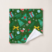 Motif Abstrait de Noël vert (Gant de toilette)
