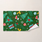 Motif Abstrait de Noël vert (Serviette à main)