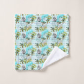 Motif abstrait de palmier d'aquarelle (Gant de toilette)
