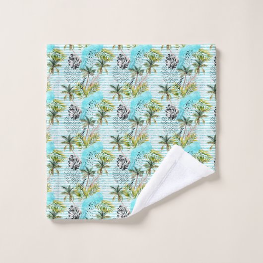 Motif abstrait de palmier d'aquarelle (Gant de toilette)