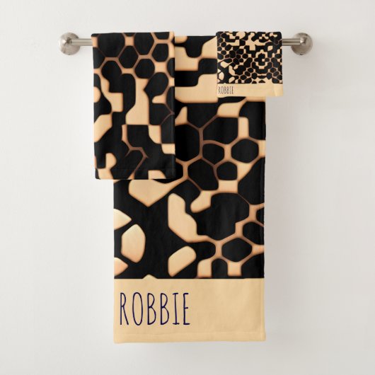 Motif Abstrait de soccer mi-ton noir de biege (En situation)