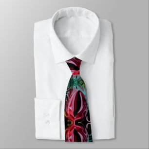 Motif Abstrait en noir, Cravate Maroon