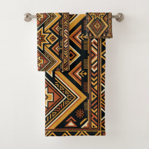 Motif abstrait géométrique boho ocre terracotta