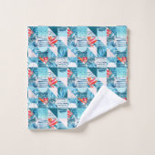 Motif abstrait géométrique turquoise tropical (Gant de toilette)