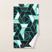 Motif Abstrait géométrique vert (Serviette à main)