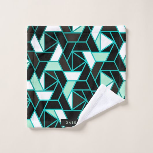 Motif Abstrait géométrique vert (Gant de toilette)