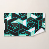Motif Abstrait géométrique vert (Serviette à main)