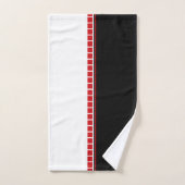 Motif abstrait gras noir blanc et rouge (Serviette à main)