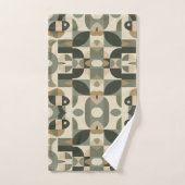 Motif Abstrait Moderne du Milieu du Siècle Vert Sa (Serviette à main)