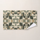 Motif Abstrait Moderne du Milieu du Siècle Vert Sa (Serviette à main)