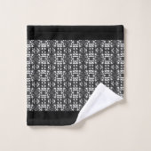 Motif abstrait moderne noir et blanc (Gant de toilette)